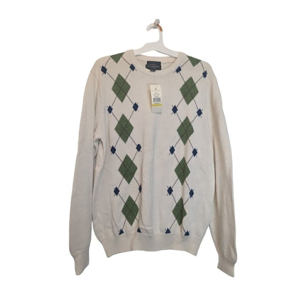 Lyle & Scott Scotland Men's 100% Combed Cotton Cream Sweater Medium